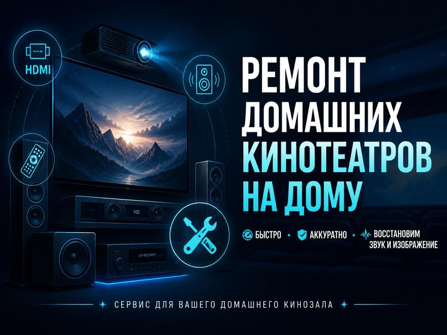 Ремонт домашних кинотеатров на дому — Андрей, фото