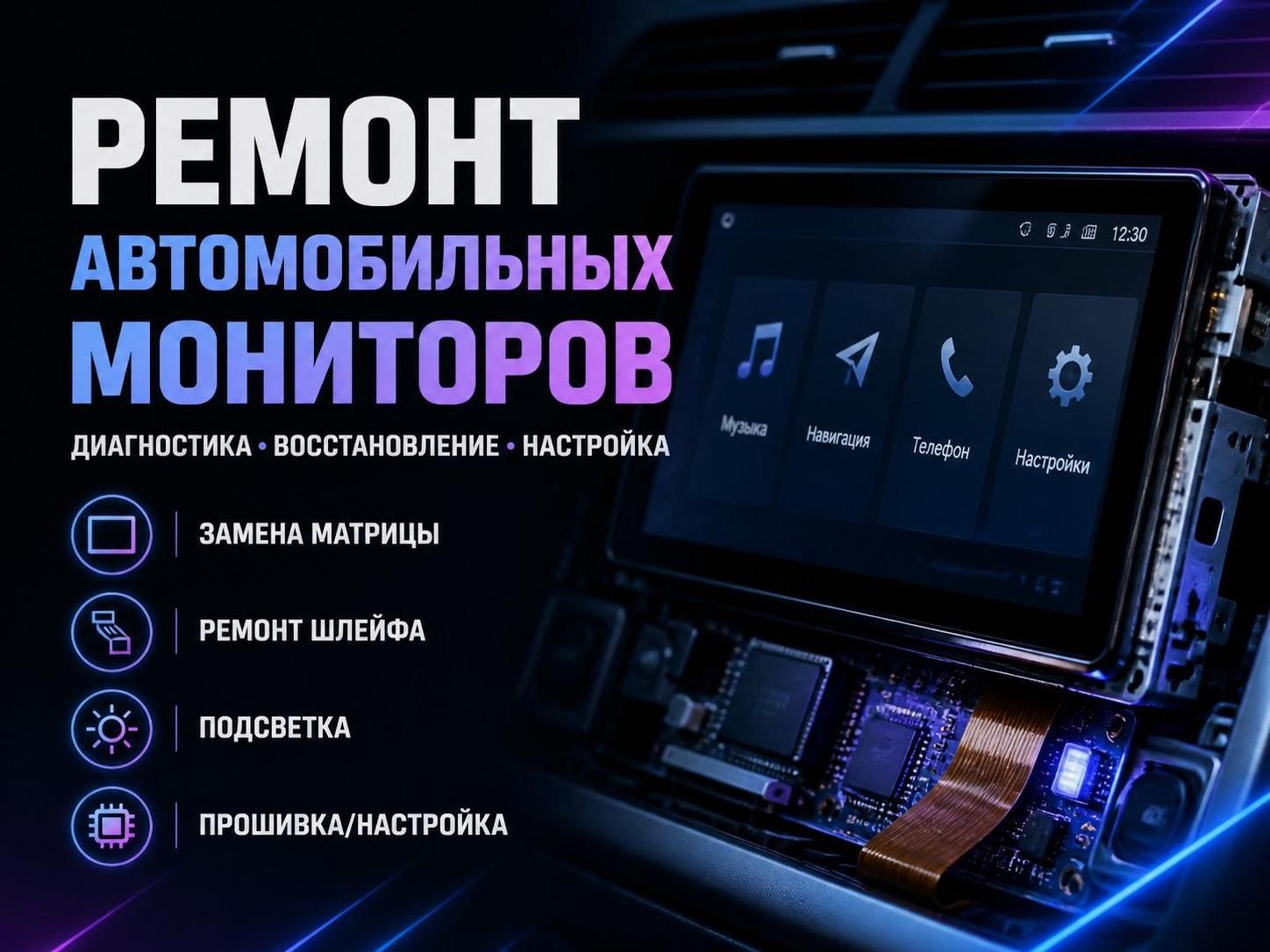 Ремонт автомобильных мониторов — Артём, фото
