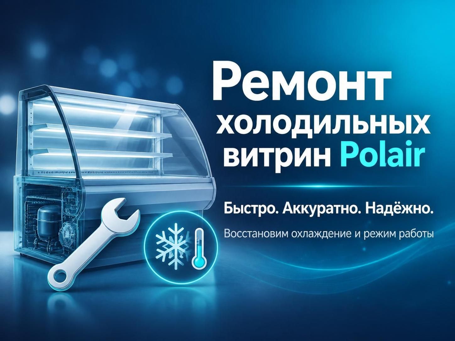Ремонт холодильных витрин Polair — Артём, фото