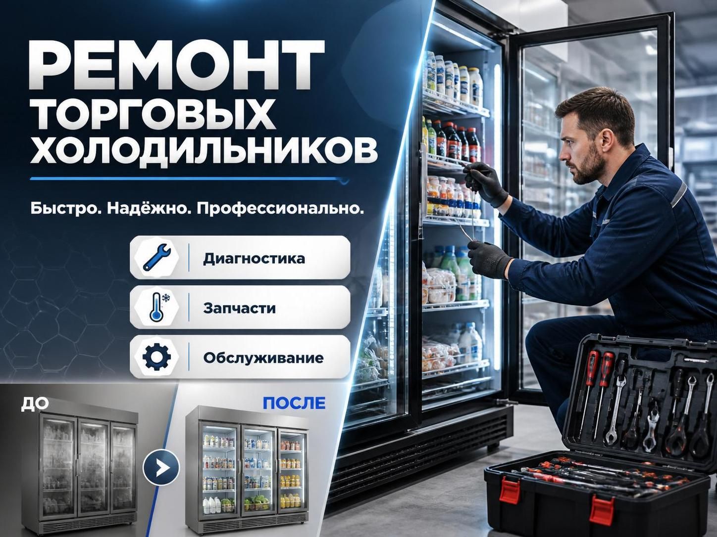Ремонт торговых холодильников — Владимир, фото