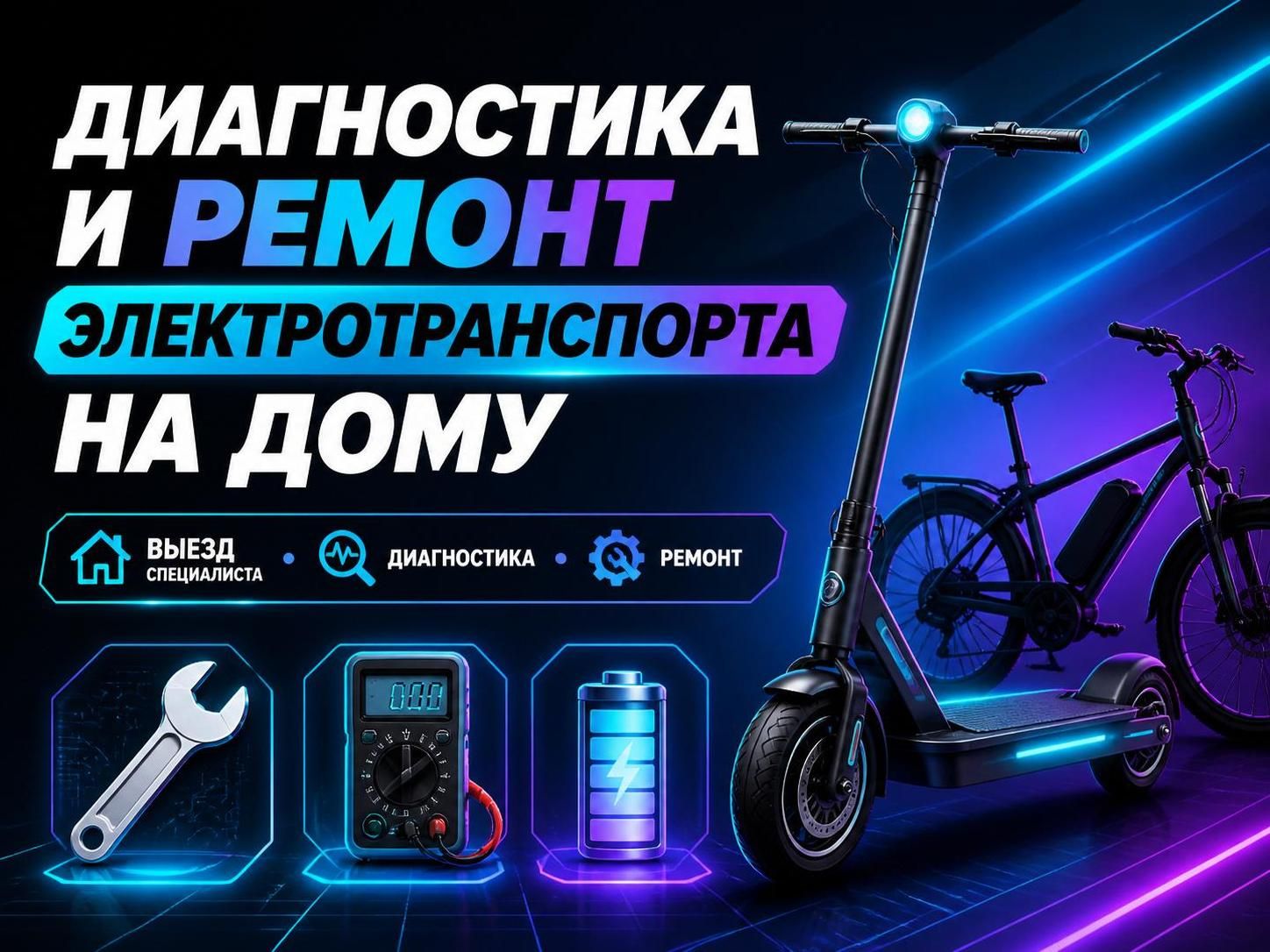 Диагностика и ремонт электротранспорта на дому — Алексей, фото