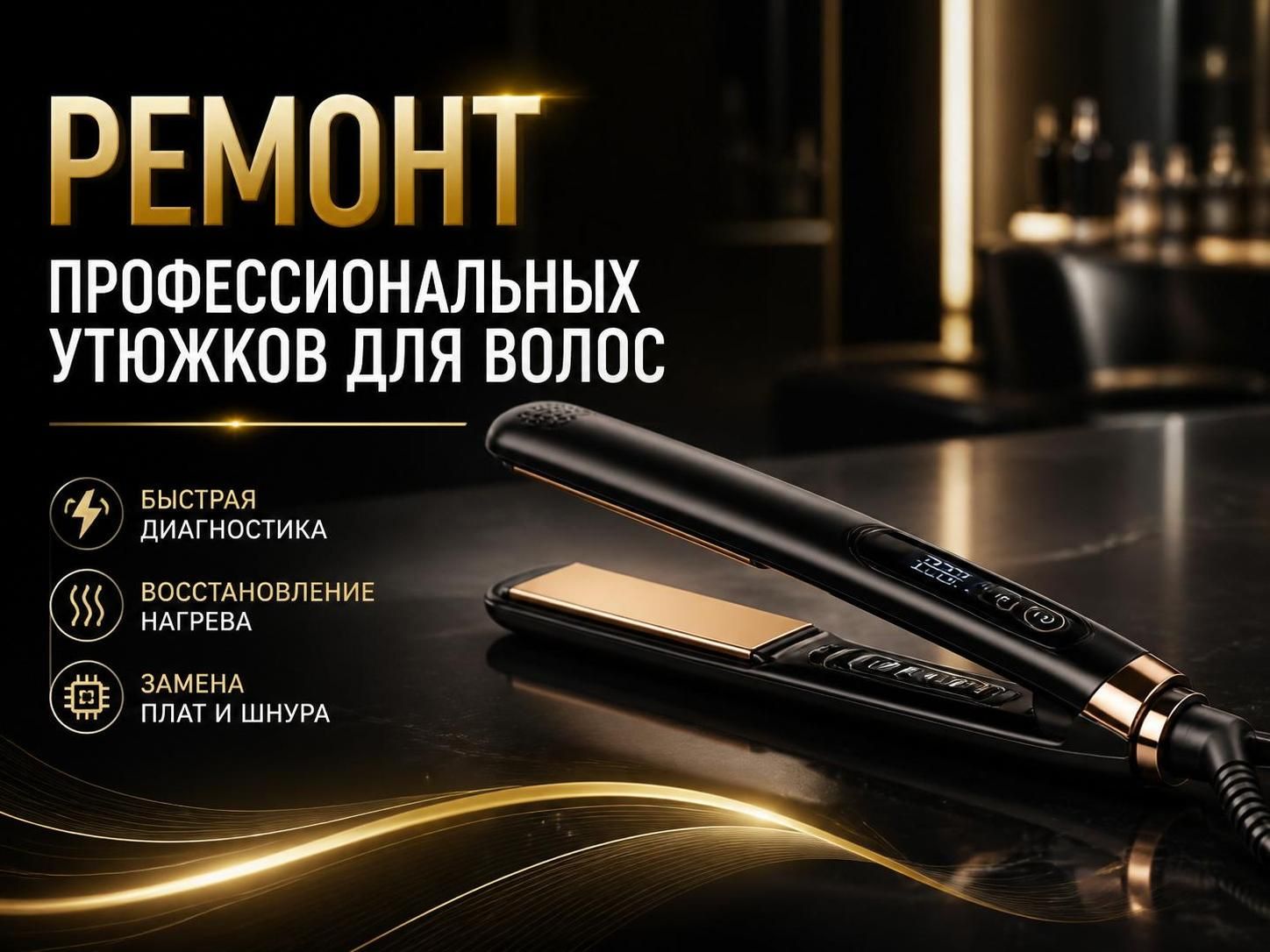 Ремонт профессиональных утюжков для волос — Иван, фото