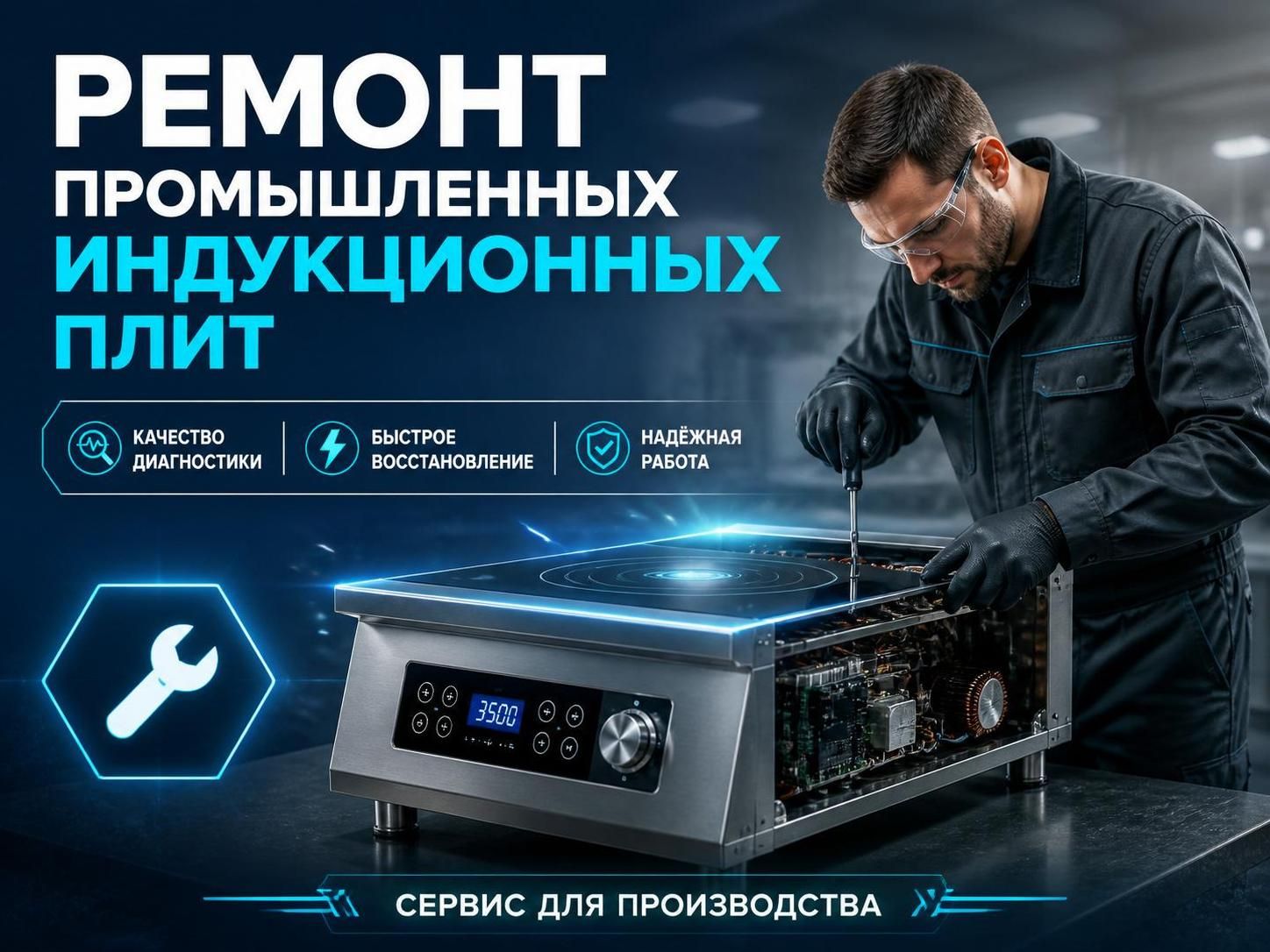 Ремонт промышленных индукционных плит — Иван, фото