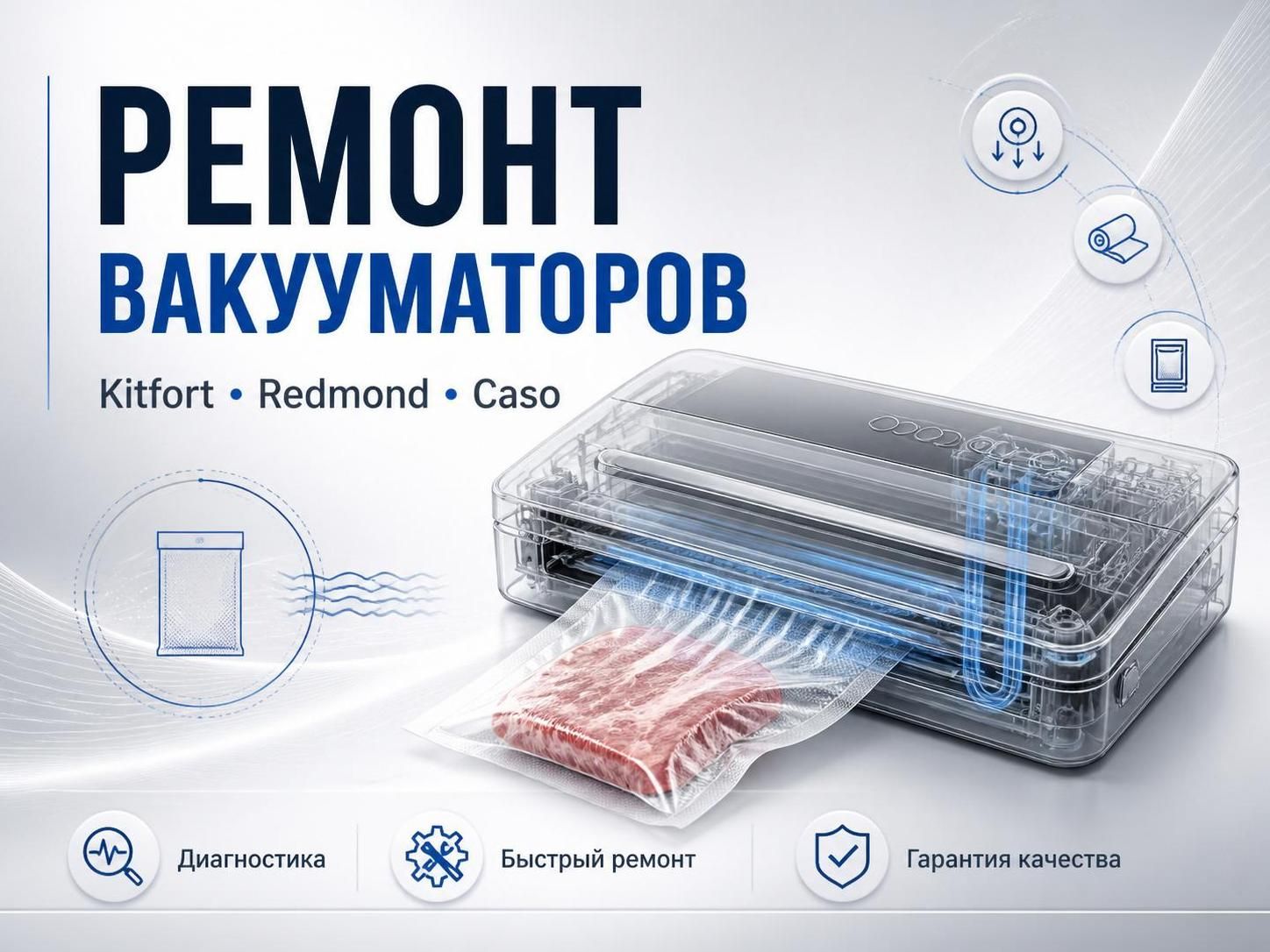 Ремонт вакууматоров Kitfort, Redmond, Caso — Сергей, фото
