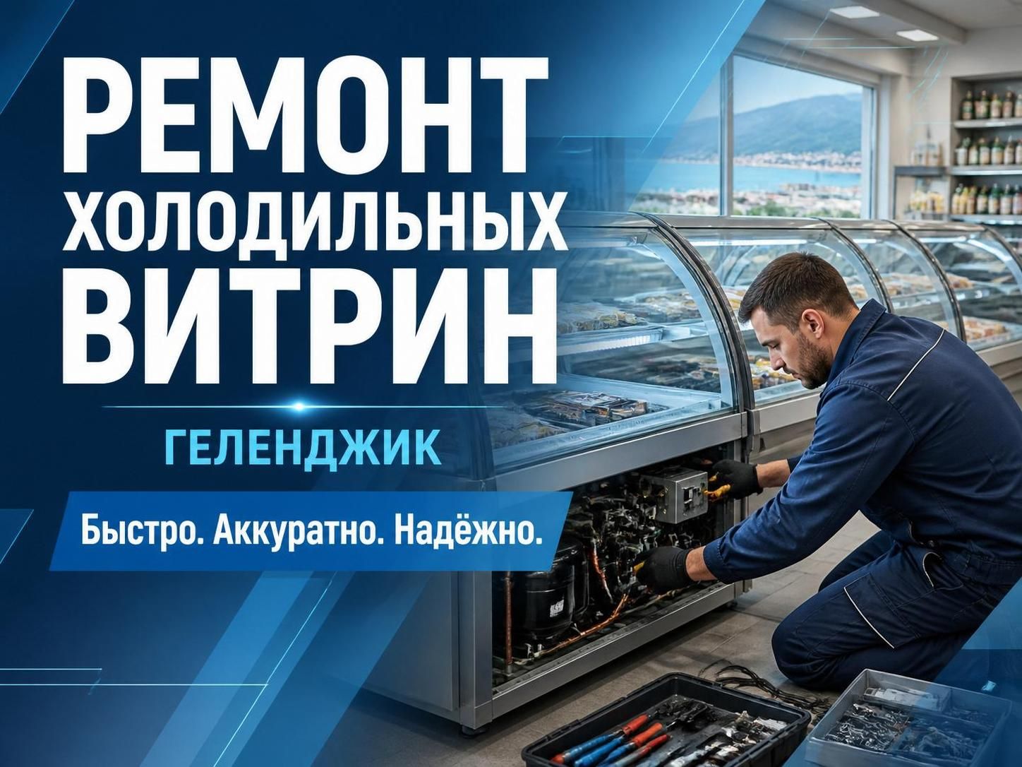 Ремонт холодильных витрин Геленджик — Кирилл Морозильщик, фото